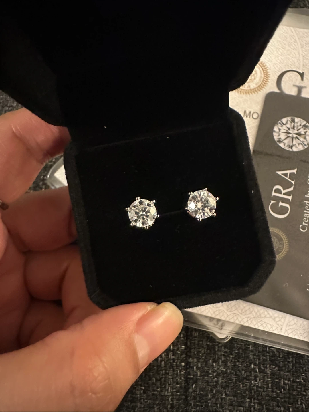 GRA Moissanite 2.0ct Diamond Earrings(1ct*2)