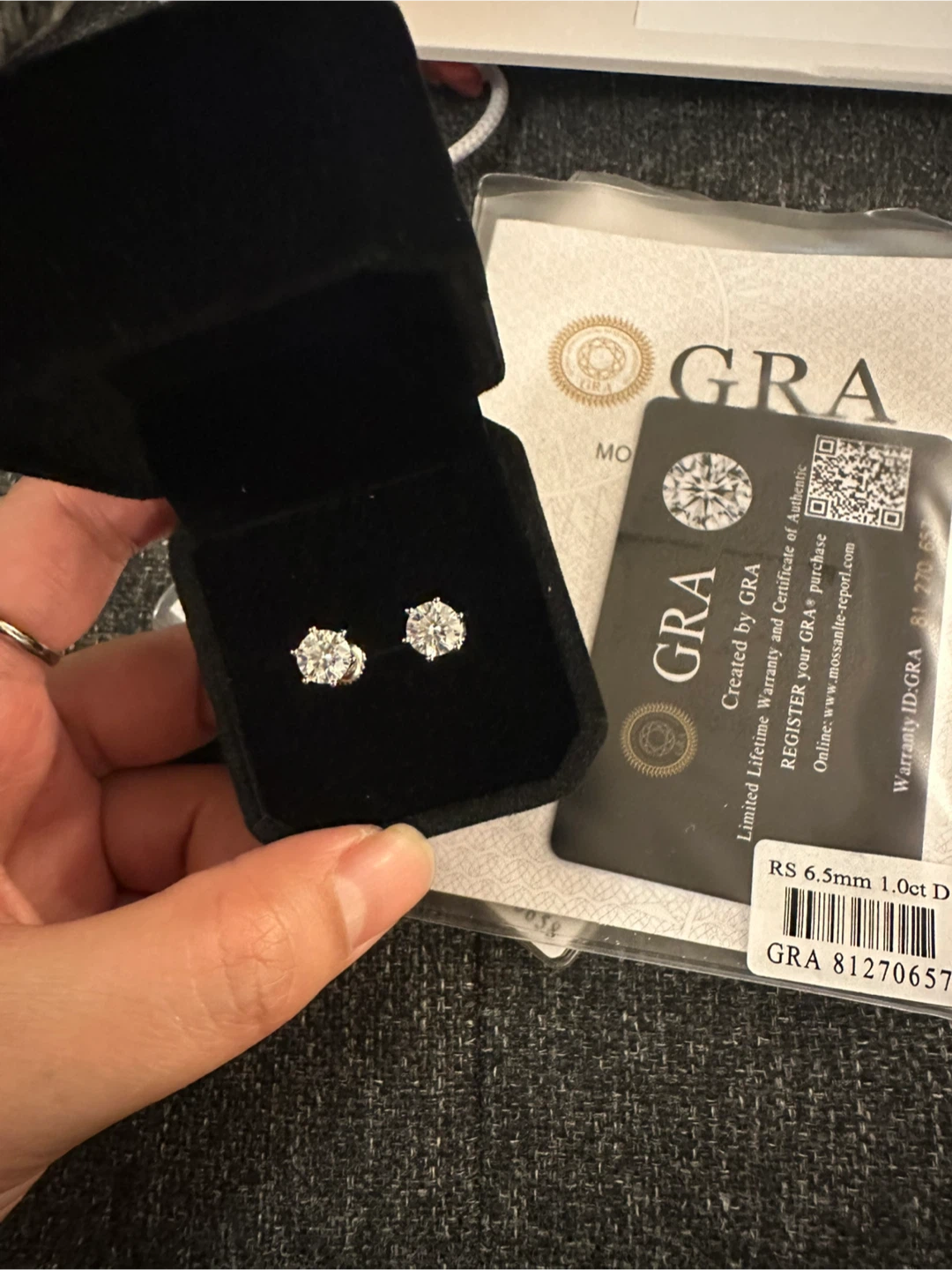 GRA Moissanite 2.0ct Diamond Earrings(1ct*2) - photo 3