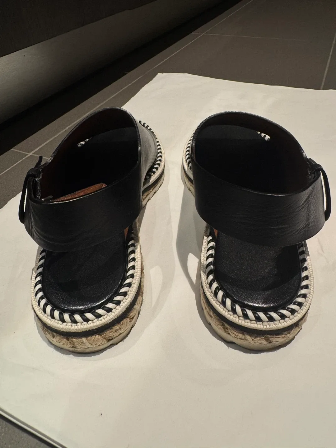 Givenchy Black Leather Espadrille Sandals - Size 37 image indicator(2)