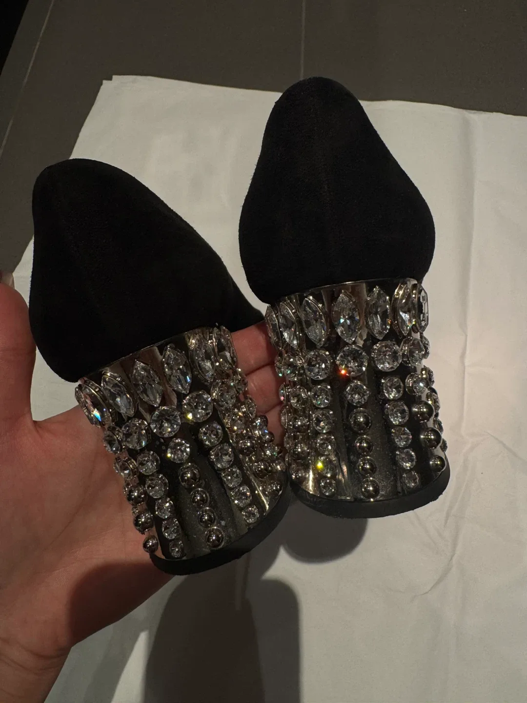 Miu Miu Black Suede Heels Size 36.5 image indicator(4)