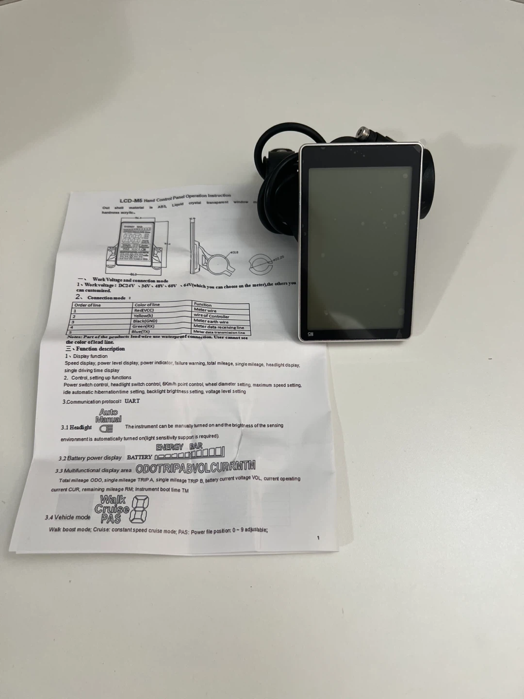 Electric Bike LCD Display, M5 31.8mm & 22.2mm - photo 3