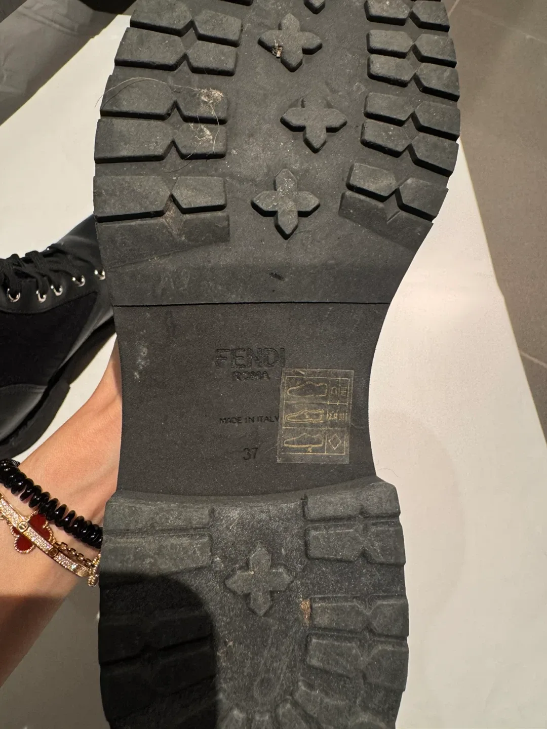 Fendi Black Leather Combat Boots image indicator(7)