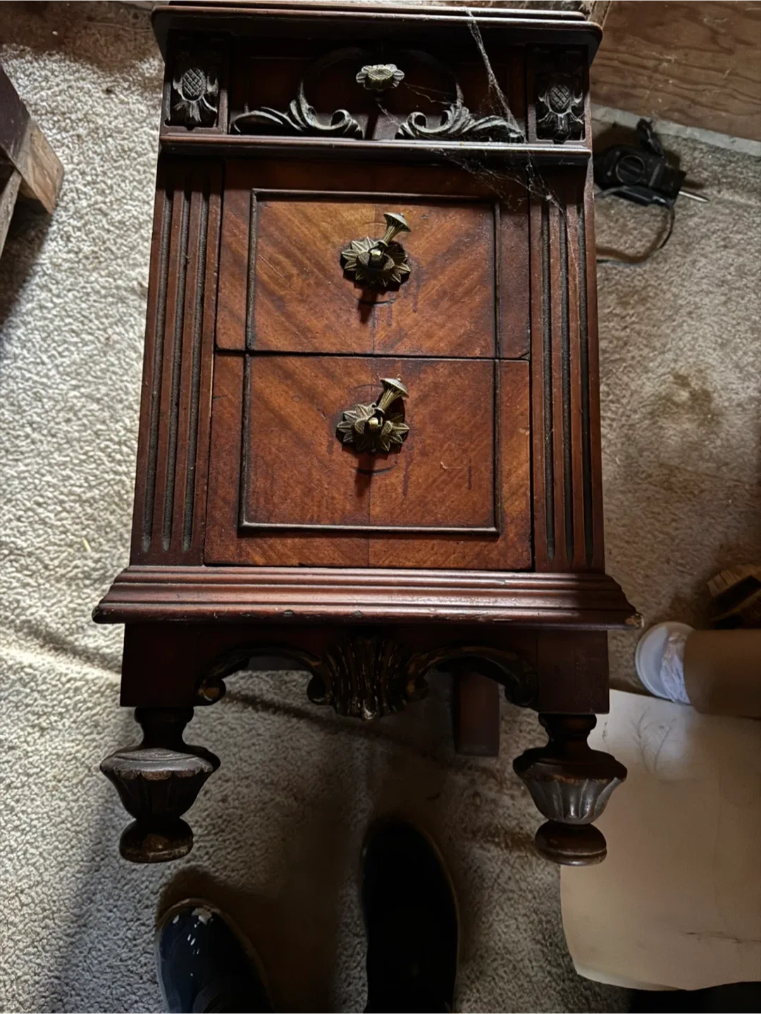Antique Wood Nightstand thumbnail