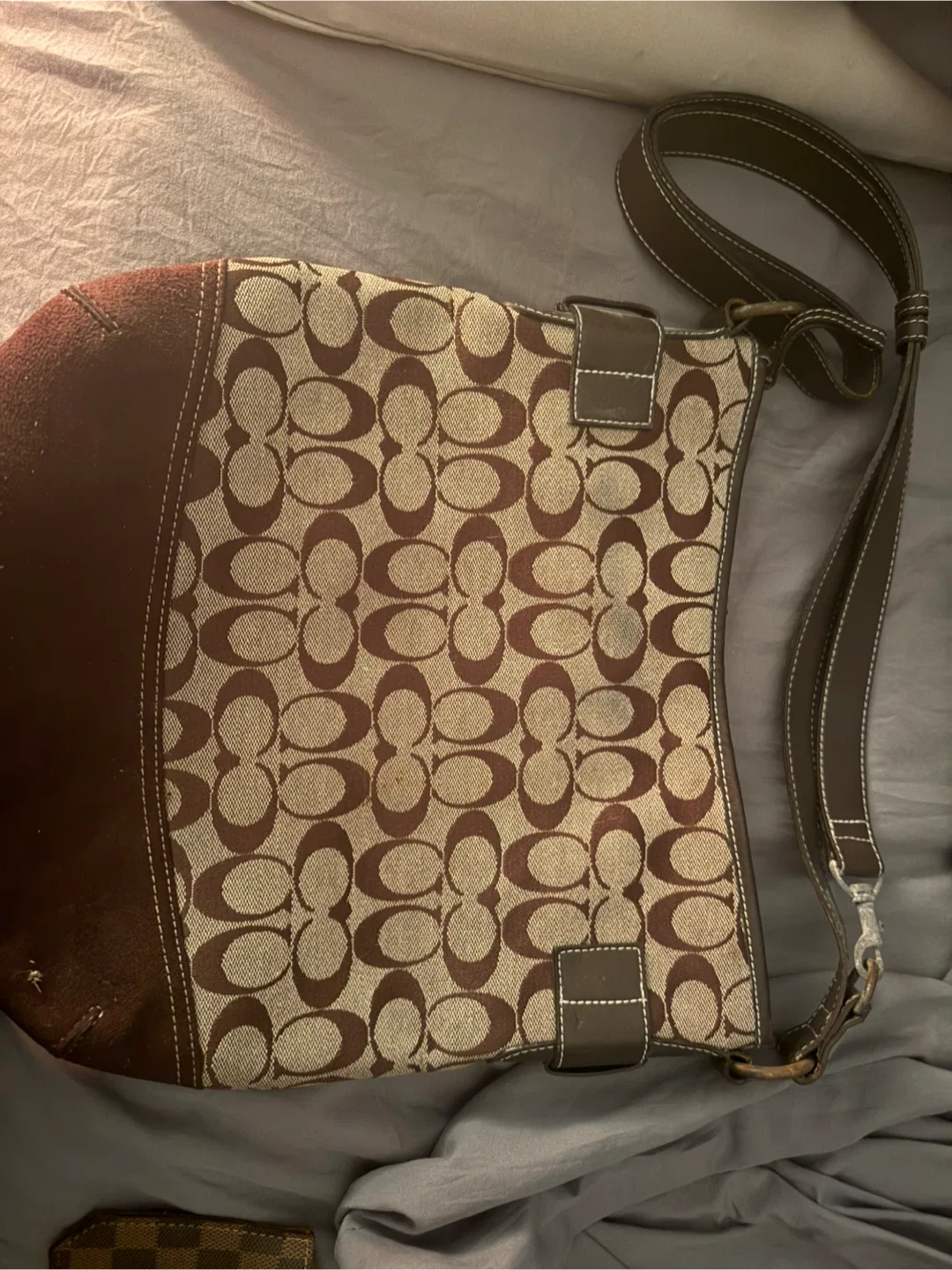 Coach Brown Signature Canvas Shoulder Bag thumbnail
