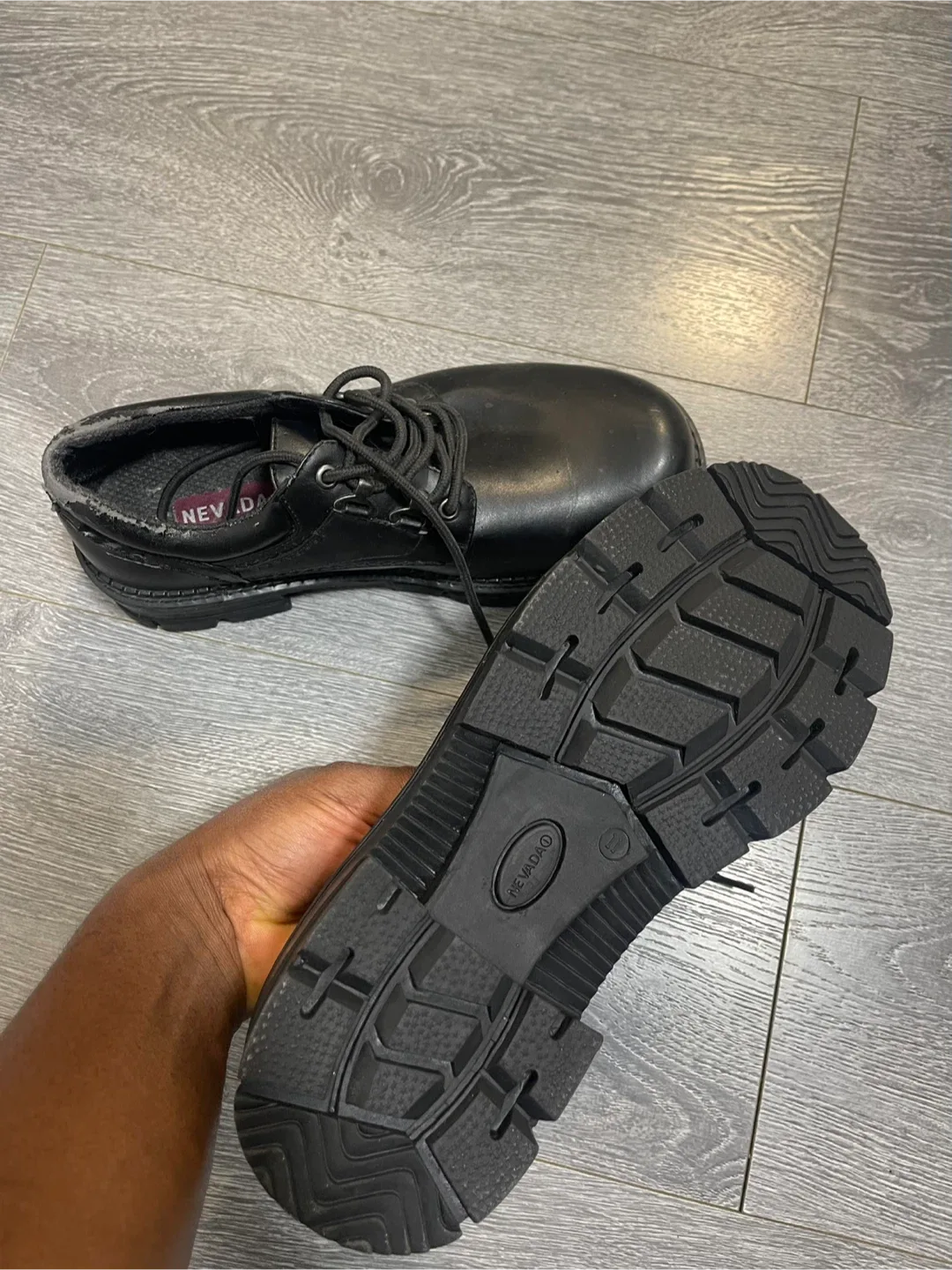 Nevada Black Leather Shoes Size 11 image indicator(4)