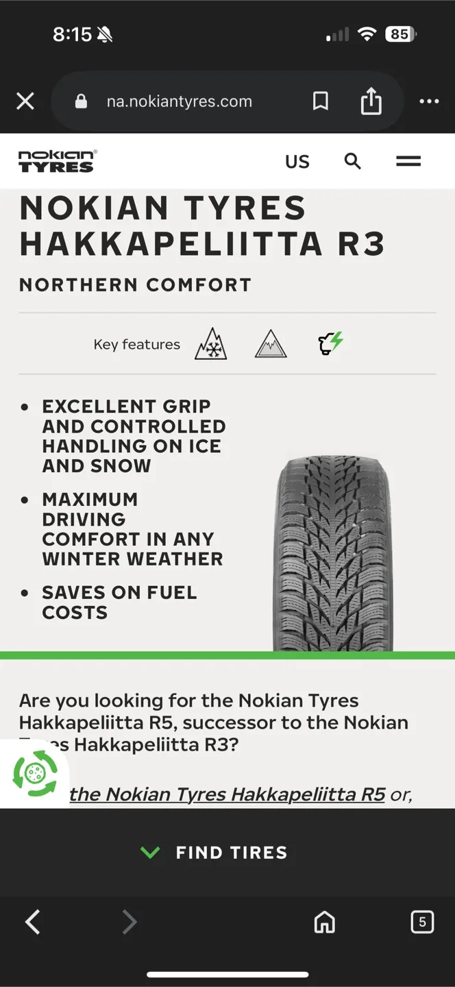 Nokian Hakkapeliitta R3 Winter Tires 215/55R17 image indicator(2)