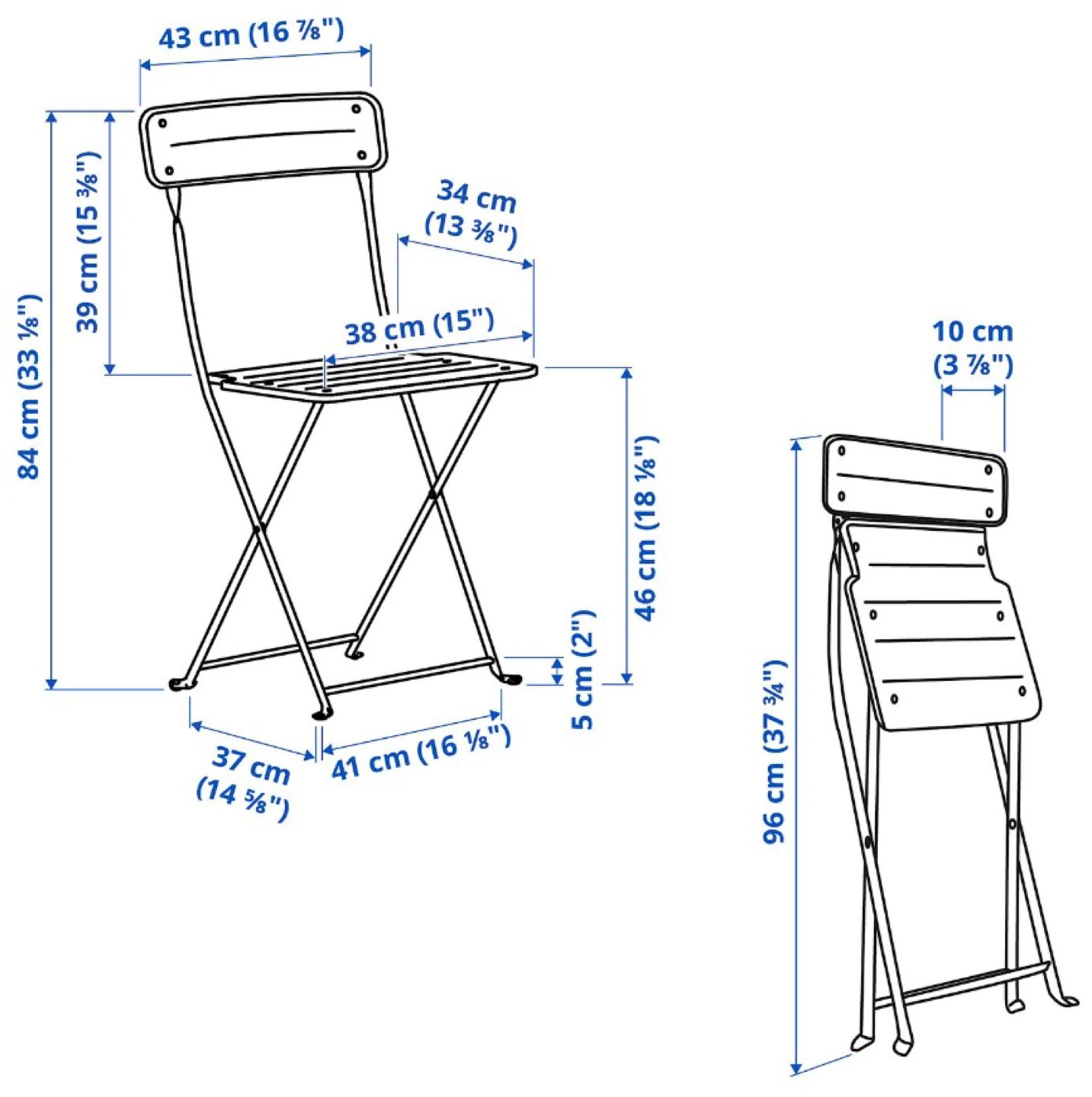 IKEA Outdoor Table & 2 Chairs, light Grey - photo 3