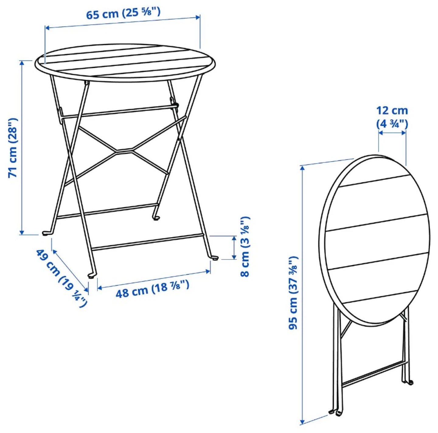 IKEA Outdoor Table & 2 Chairs, light Grey - photo 2