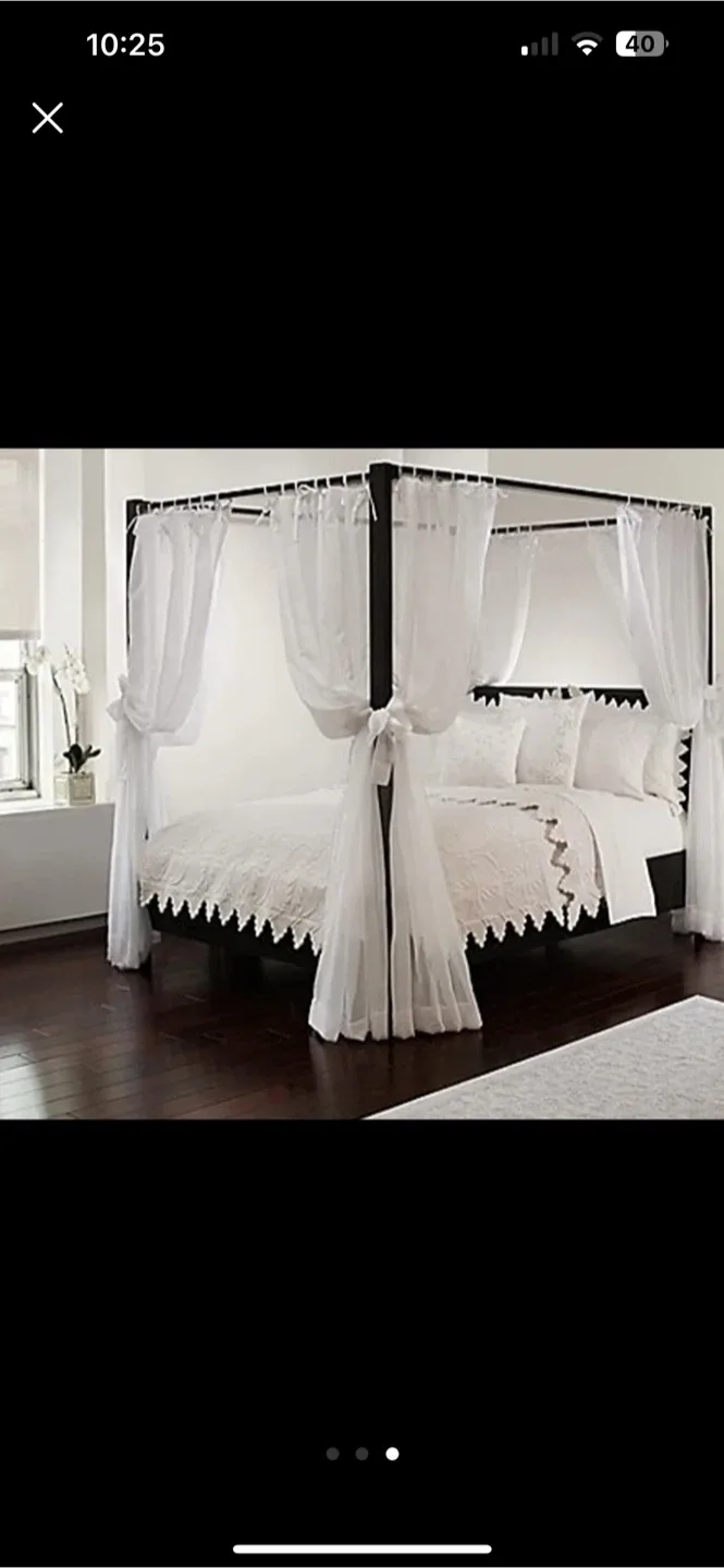 Black Metal Canopy Bed Frame image indicator(3)