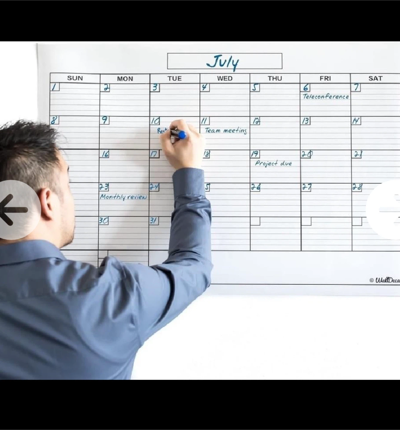 WallDeca Large Dry Erase Calendar