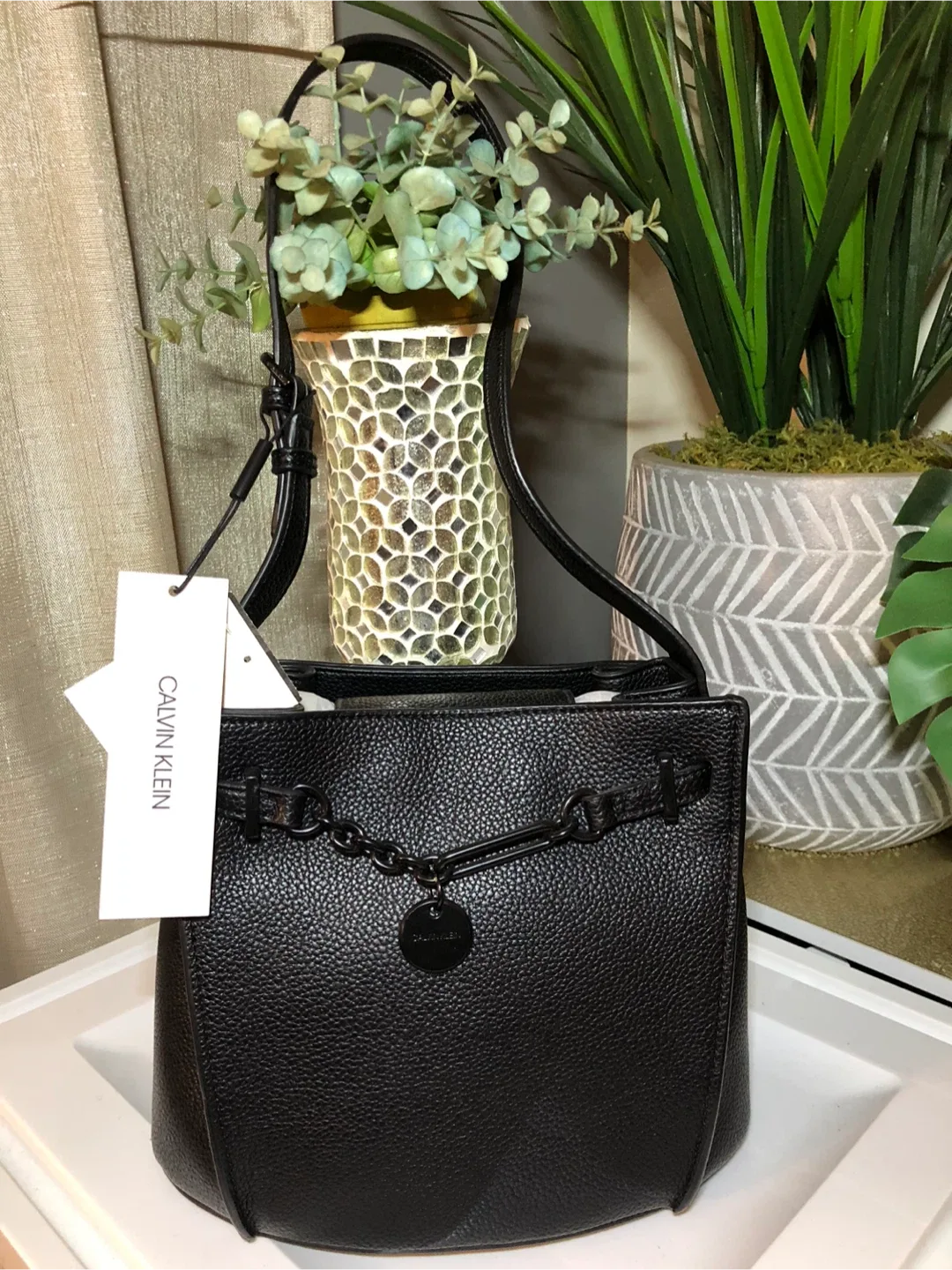 Calvin Klein Black Leather Handbag image indicator(3)