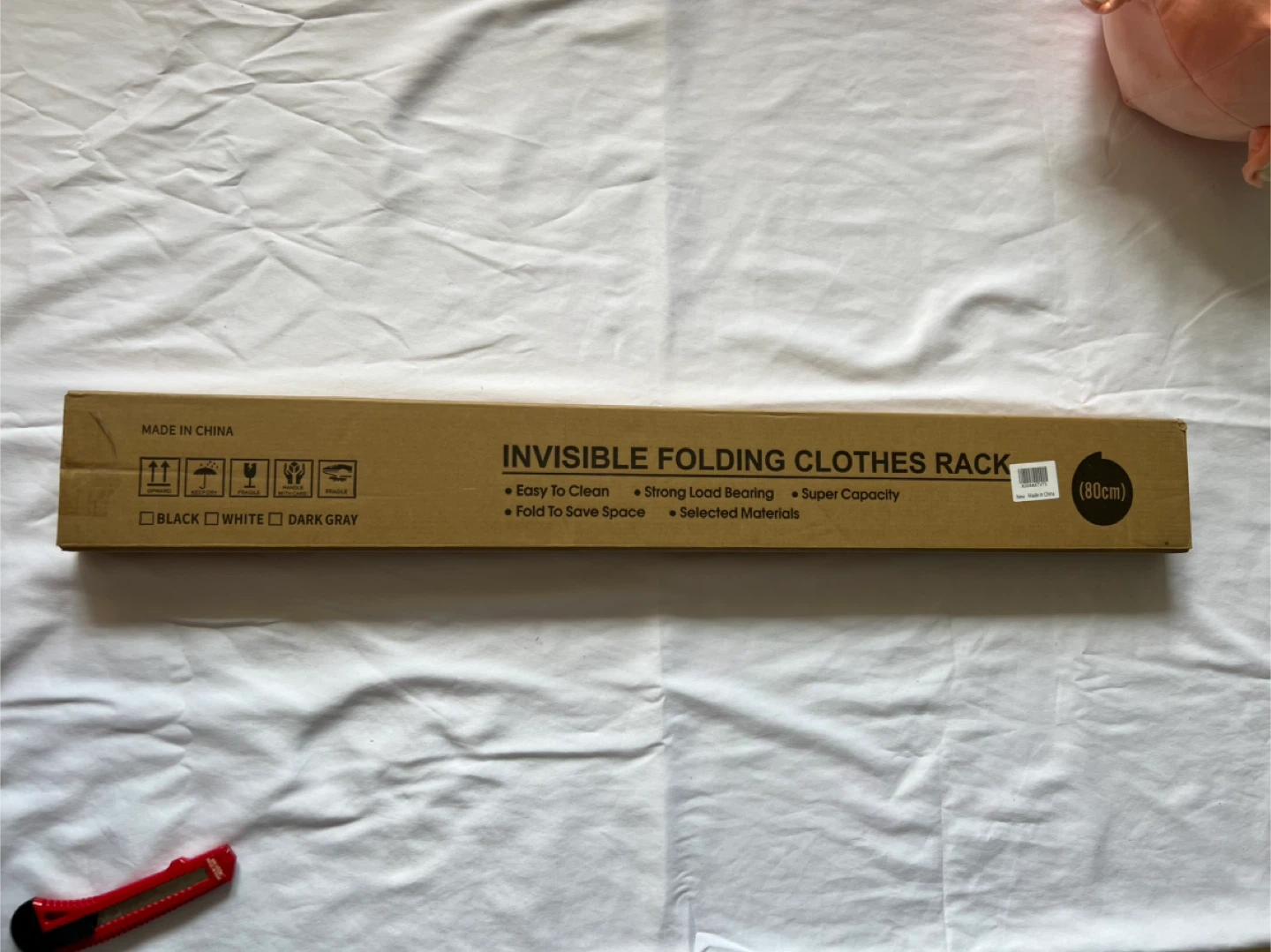 Wall Mounted Clothes Drying Rack, 80cm, White - photo 3
