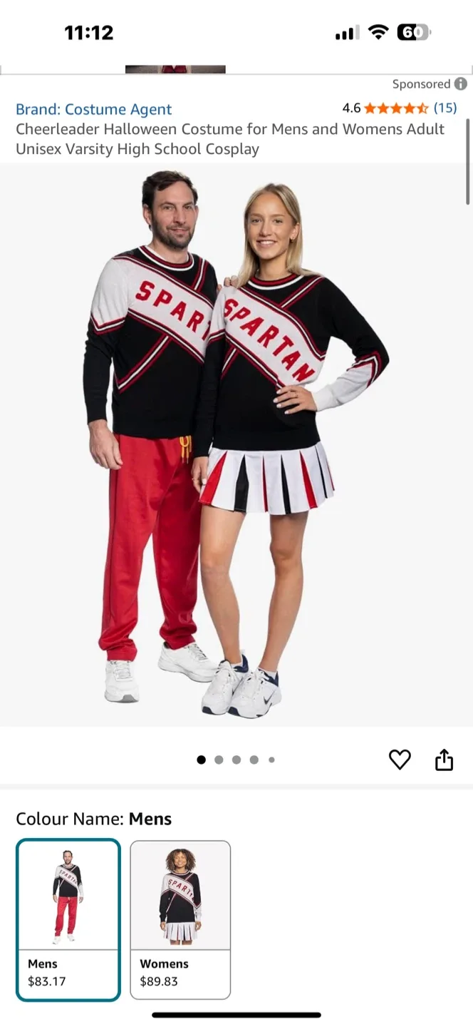 Spartan spirit cheer leader costume his and hers image indicator(3)