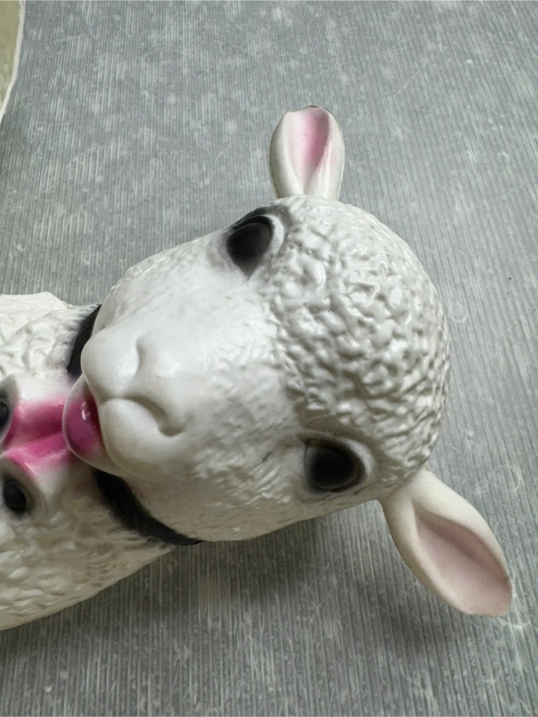 vintage BLOW MOLD LAMB Planter Flower Pot Easter Christmas image indicator(2)