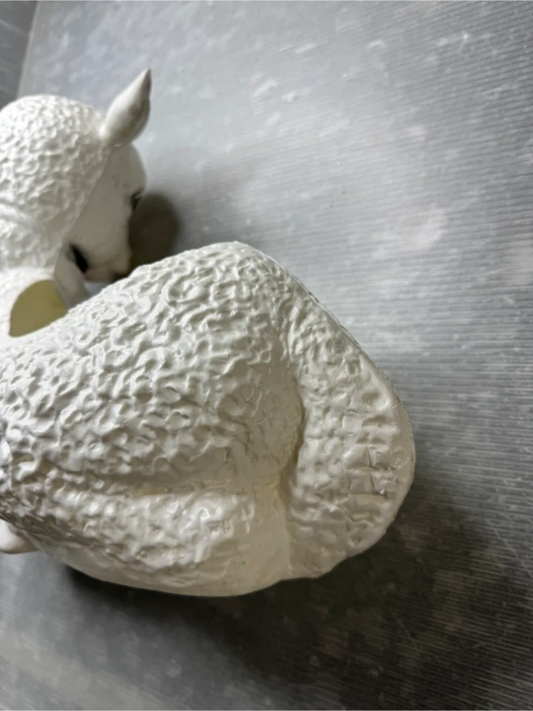 vintage BLOW MOLD LAMB Planter Flower Pot Easter Christmas image indicator(8)