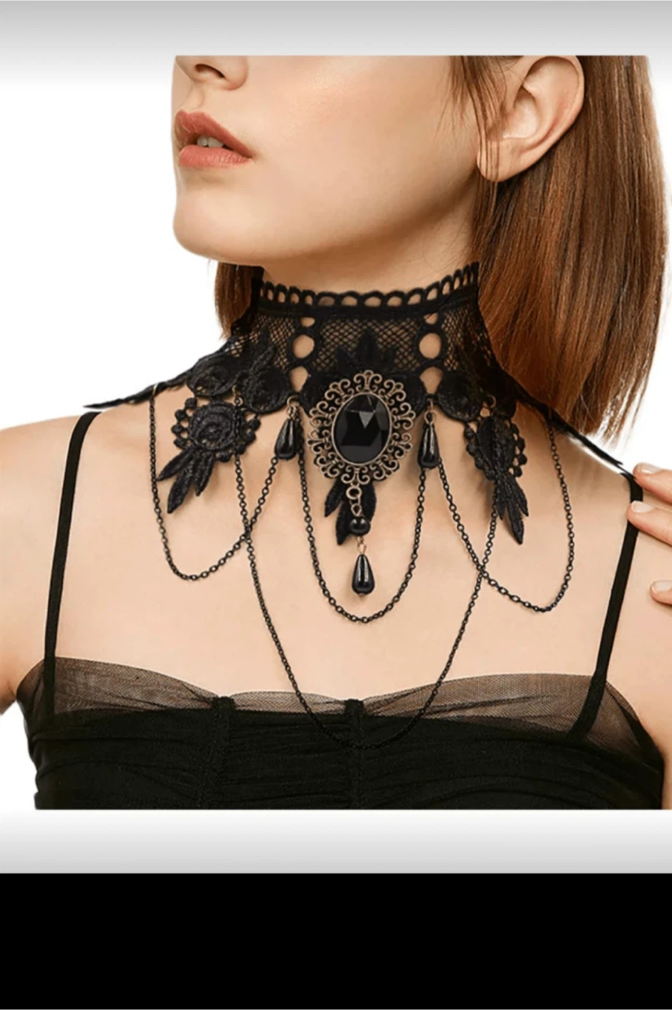 Black Lace Choker Necklace - photo 2