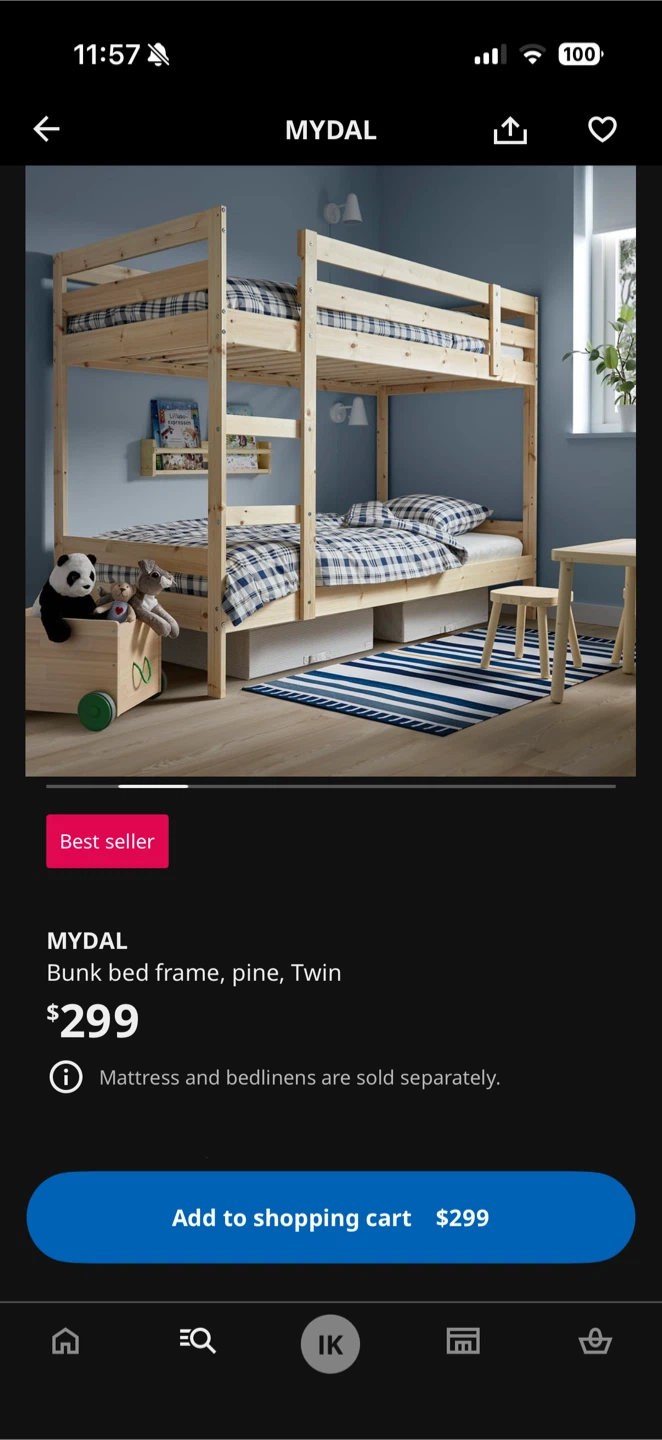 IKEA MYDAL Bunk Bed Frame - Twin Size - photo 2