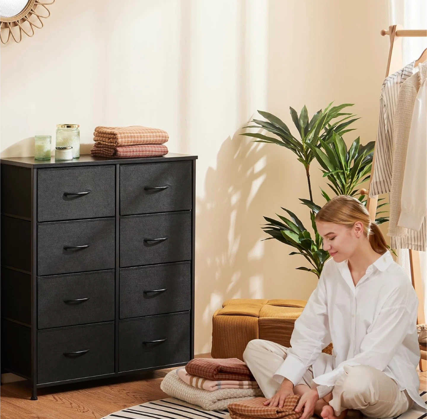 Black 8-Drawer Dresser Storage Tower - photo 2
