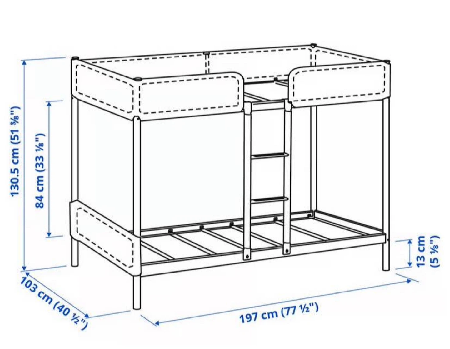 IKEA Tuffing Twin Bunk Bed - 197cm x 103cm - photo 2