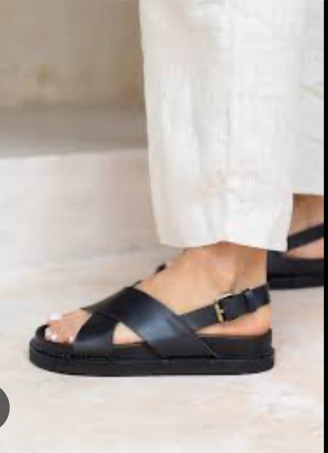 Liberté Leather Black Sandals 37 NEW
