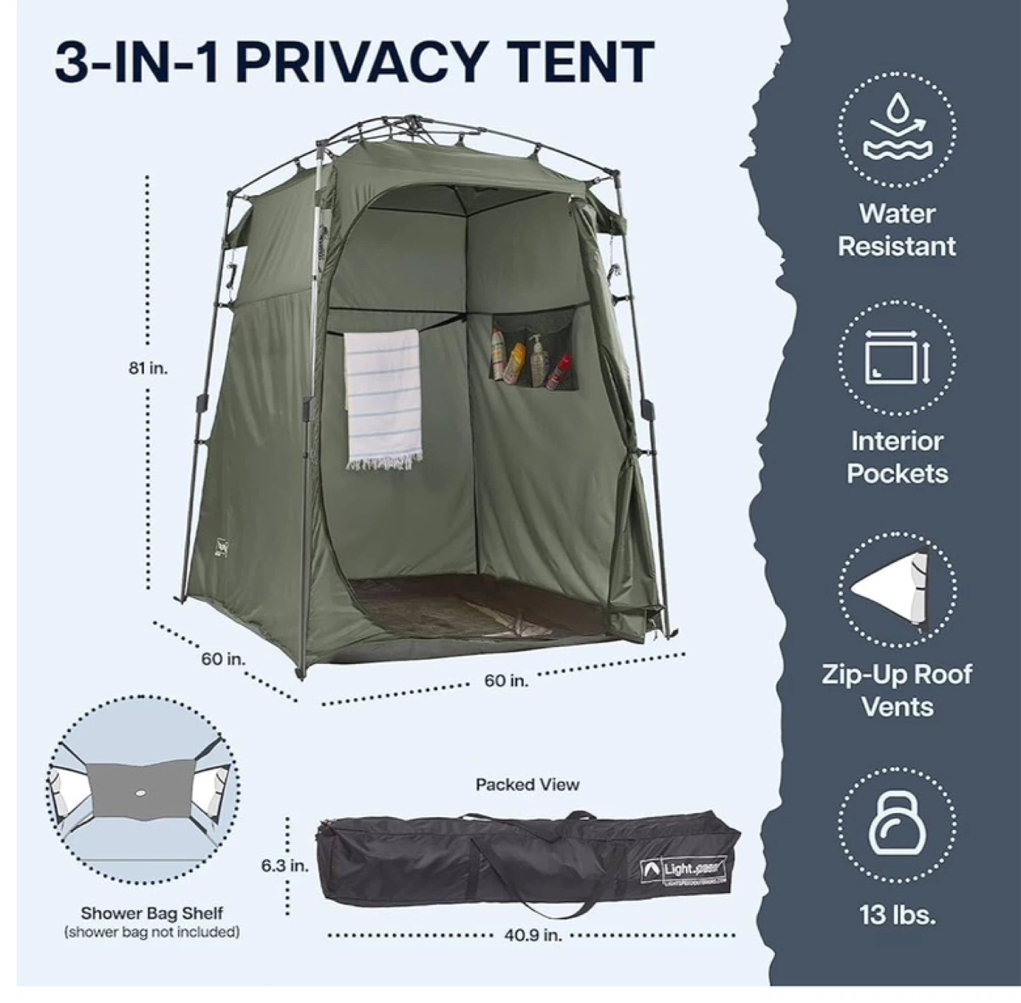 Lightspeed Outdoors 3-in-1 Privacy Tent