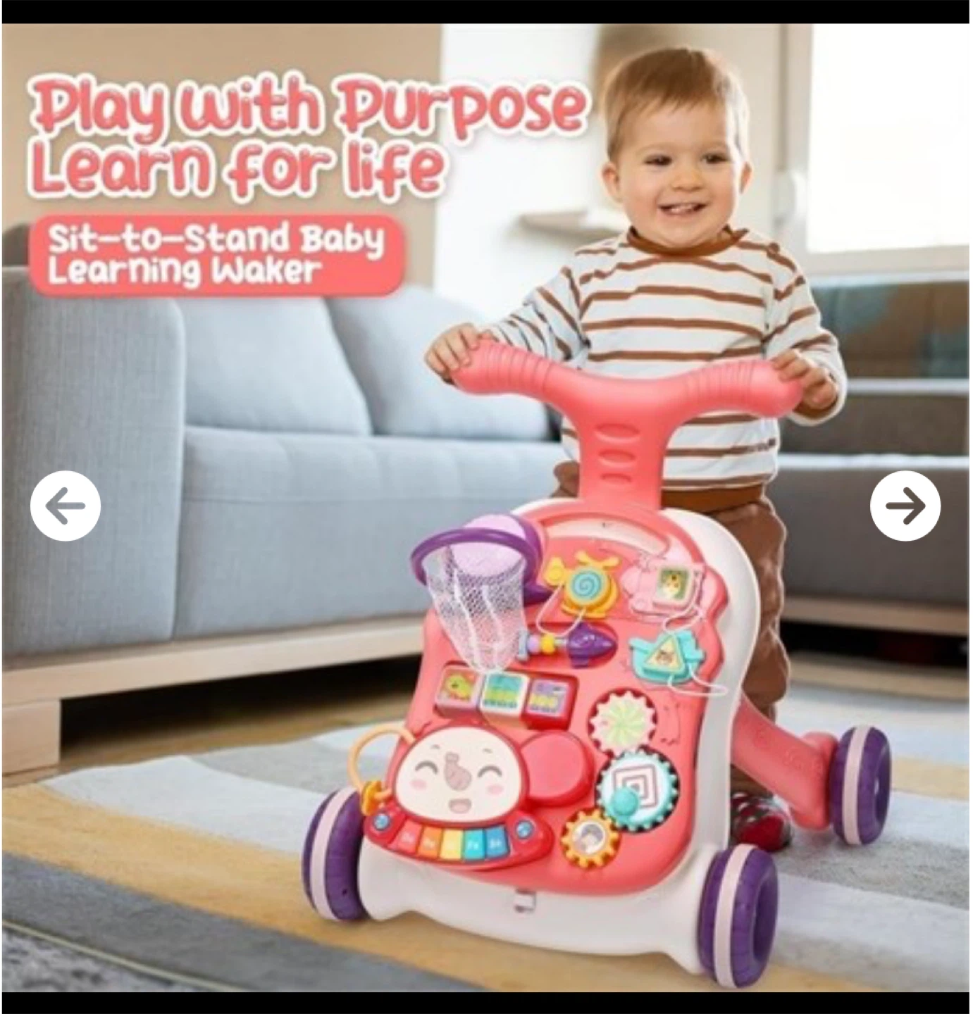 CUTE STONE 2 in 1 Sit-to-Stand Baby Walker - photo 2