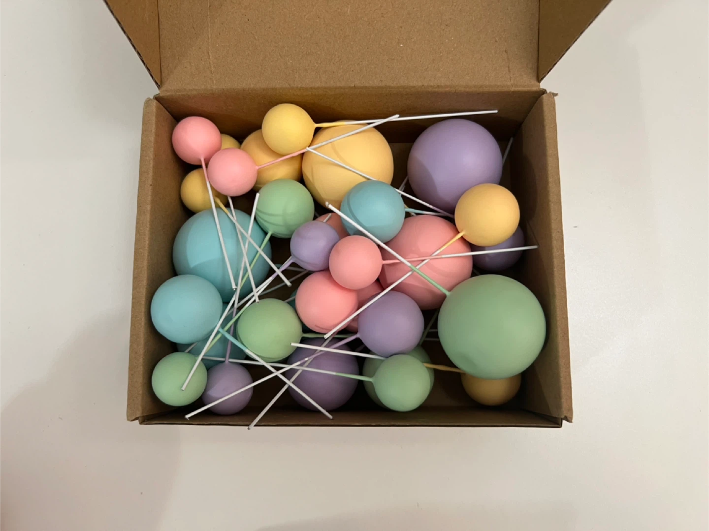 32 PCS Colorful Ball Shaped Cake Topper Balls - photo 3