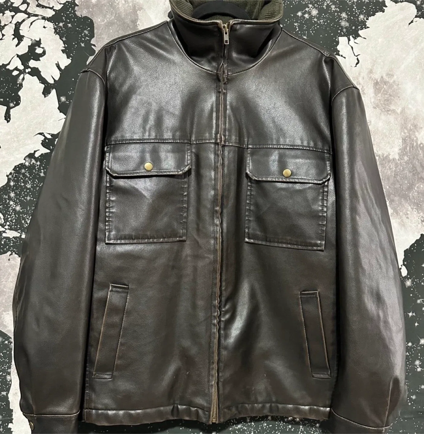 Accents Collection Faux Leather Sherpa jacket