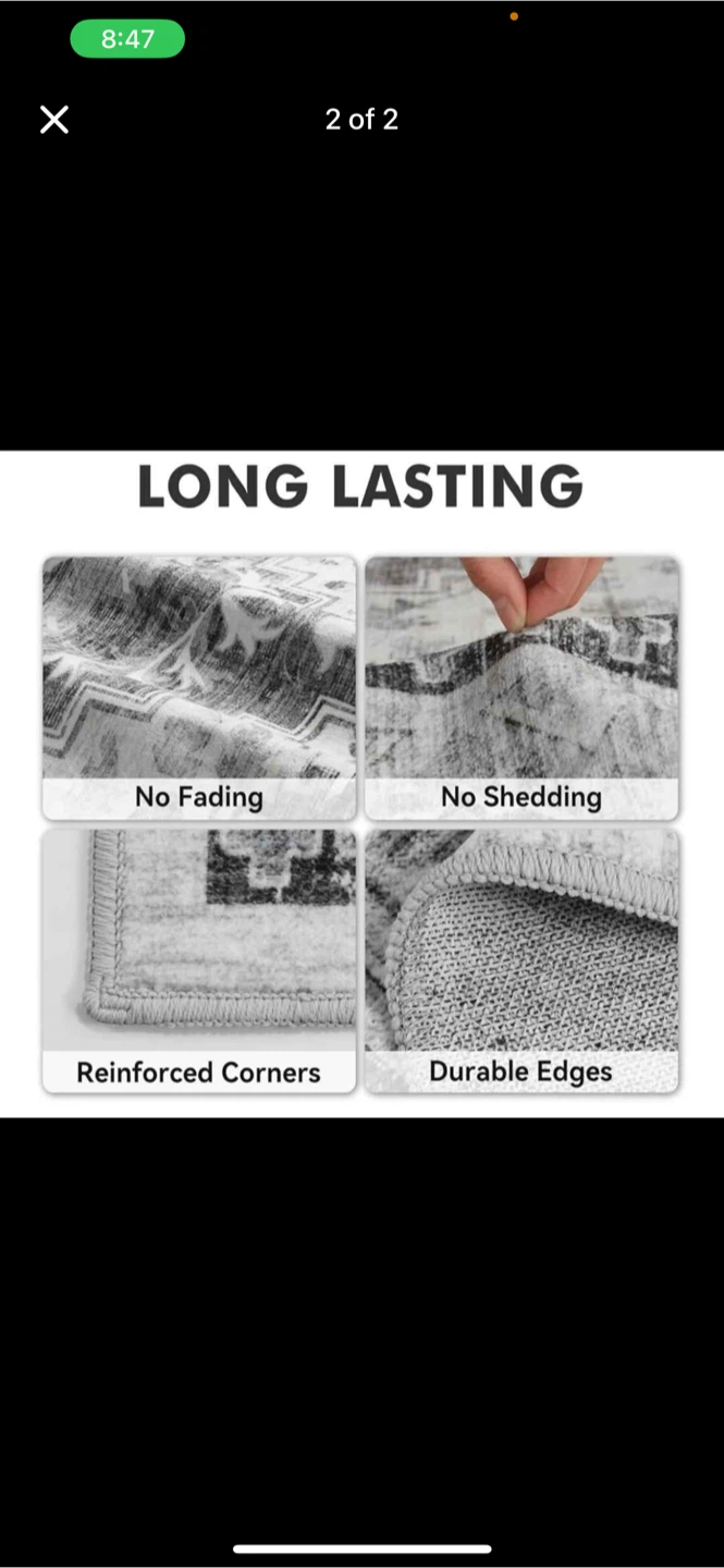 Grey Area Rug - Durable & Long Lasting - photo 2