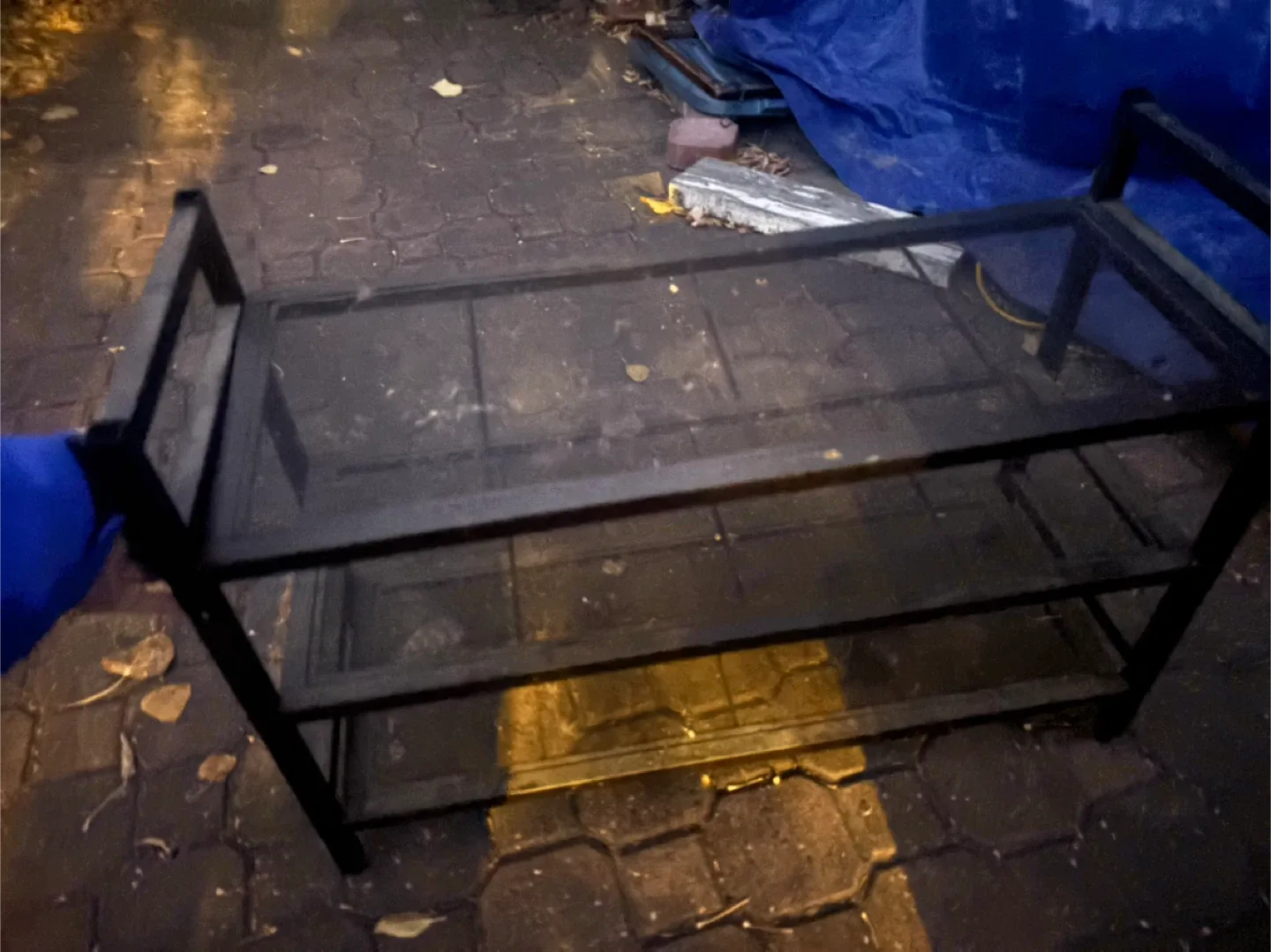 Black Metal & Grated Shelf shoe rack/shelving unit thumbnail