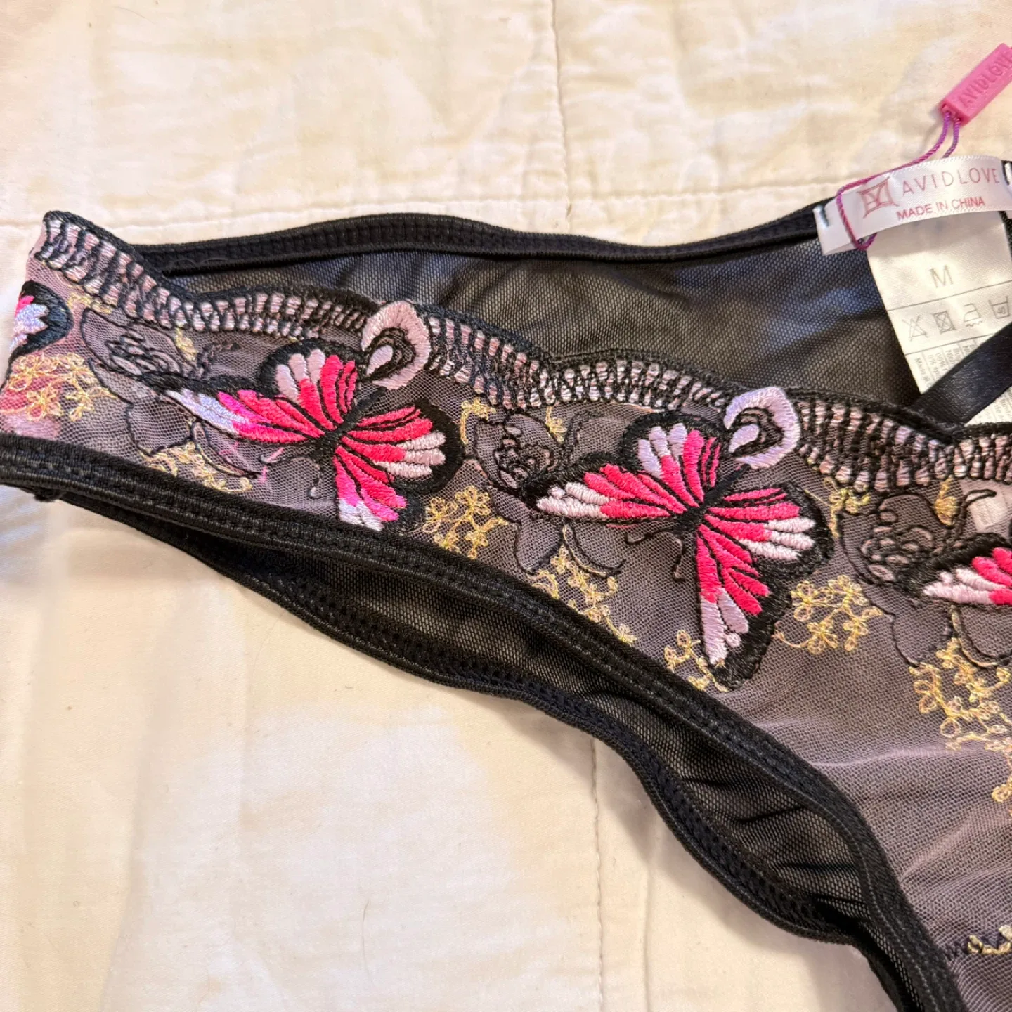 🦋 BNWT! Mesh Strappy Butterfly Embroidered Panties - Size Medium image indicator(6)