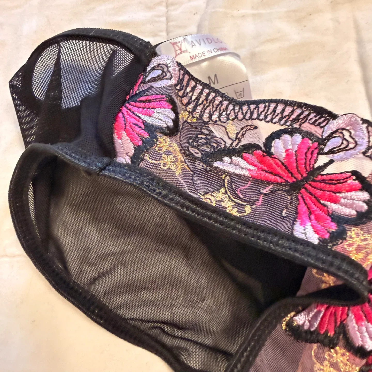 🦋 BNWT! Mesh Strappy Butterfly Embroidered Panties - Size Medium image indicator(5)