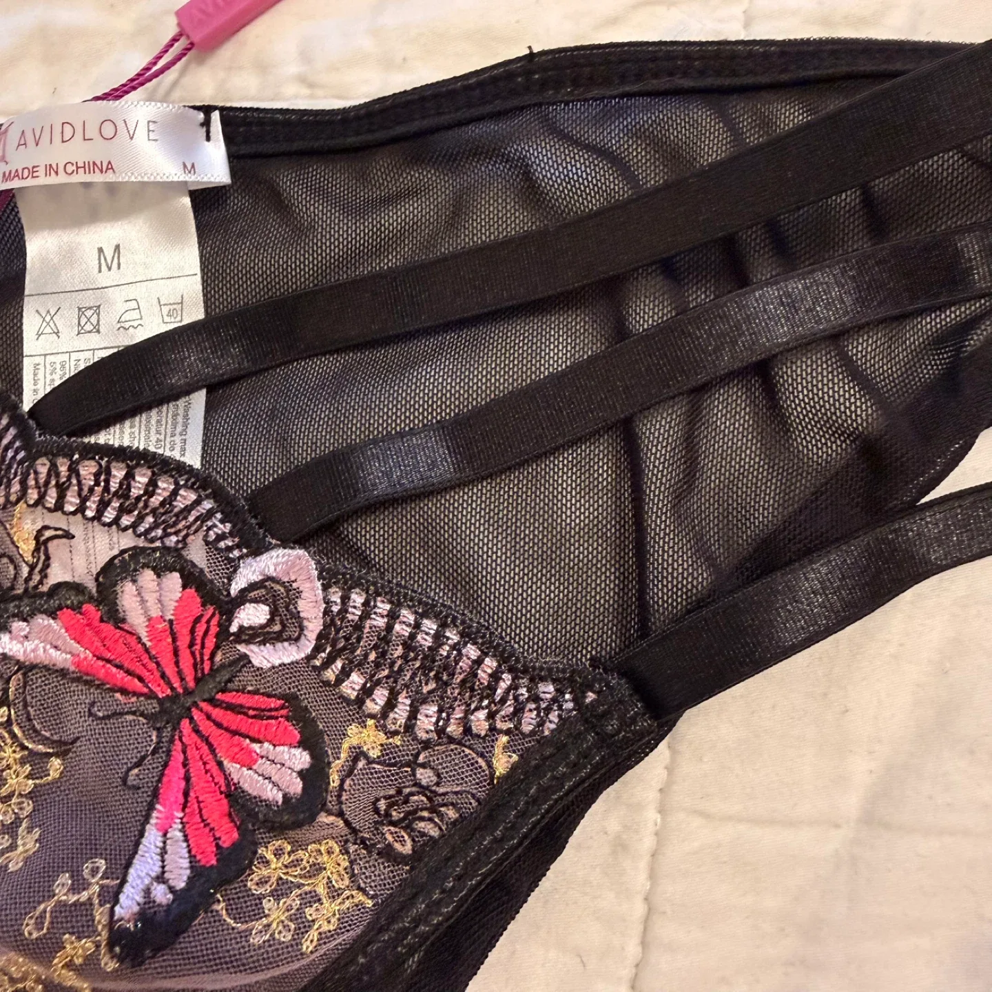 🦋 BNWT! Mesh Strappy Butterfly Embroidered Panties - Size Medium image indicator(3)
