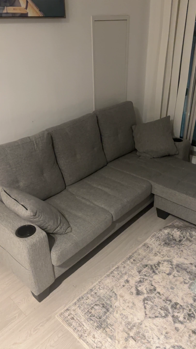 Grey Sectional Sofa with Chaise Lounge