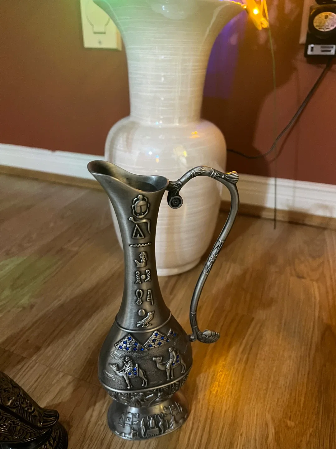 Vintage Decorative Metal Pitcher & Swan Figurines image indicator(3)