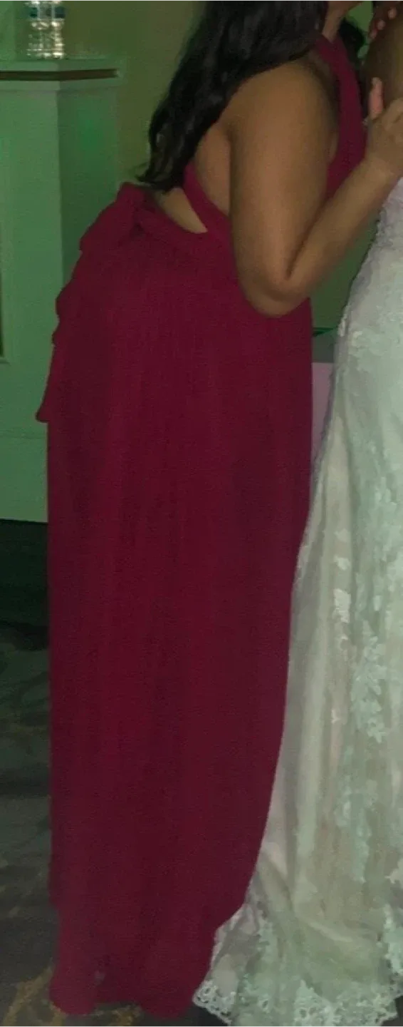 SHEIN Belle Burgundy Maxi Dress - L image indicator(4)