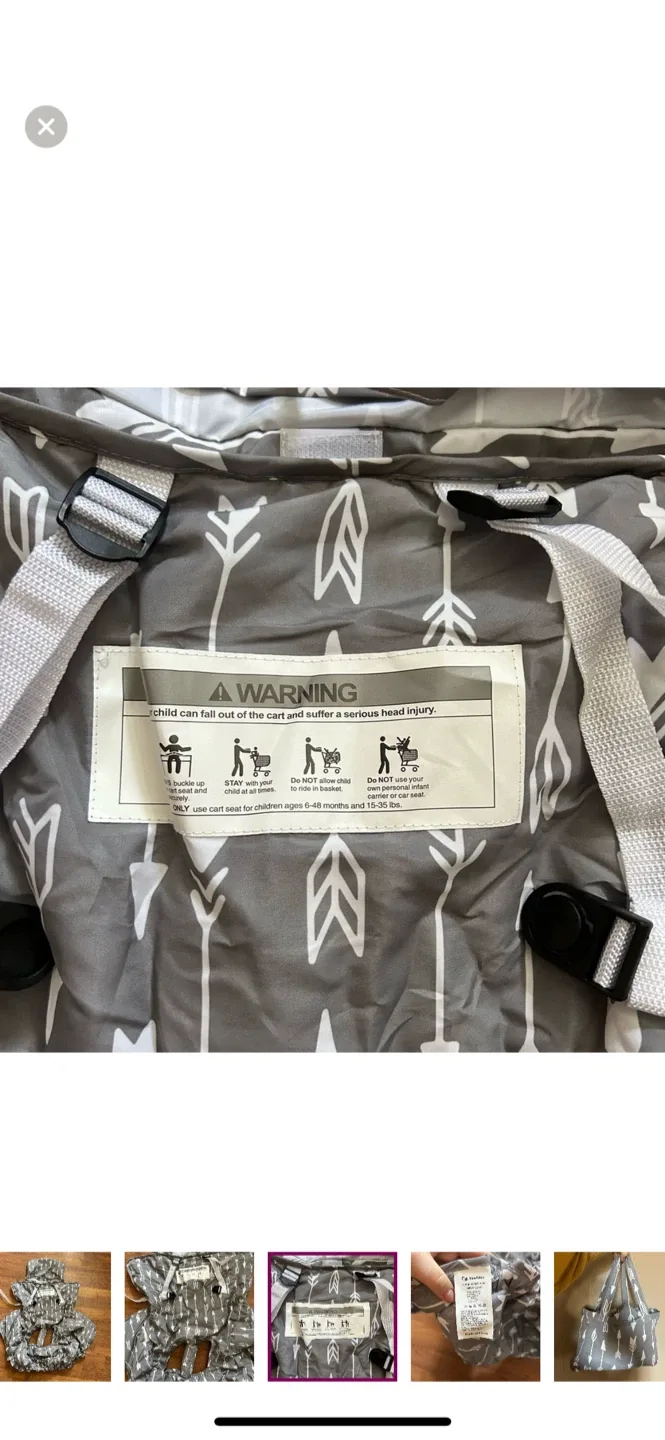 Yoofuss Shopping Cart Cover - Grey Arrow Pattern image indicator(3)