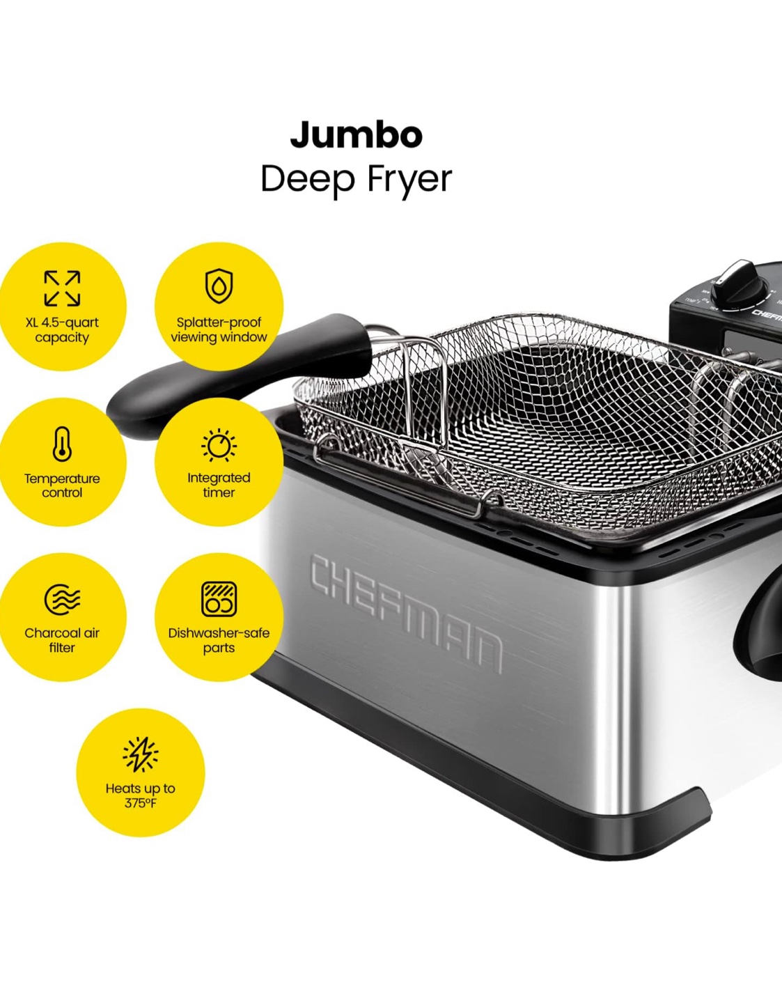 Brand new Chefman deep fryer in durable stainless steel - photo 3
