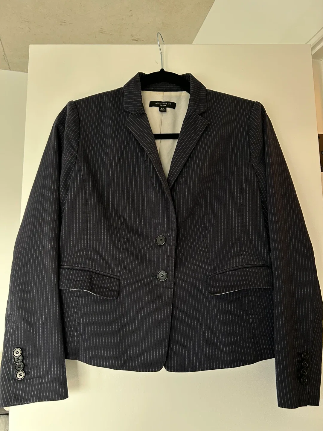 Ann Taylor Navy Pinstripe Blazer - Size 6 thumbnail