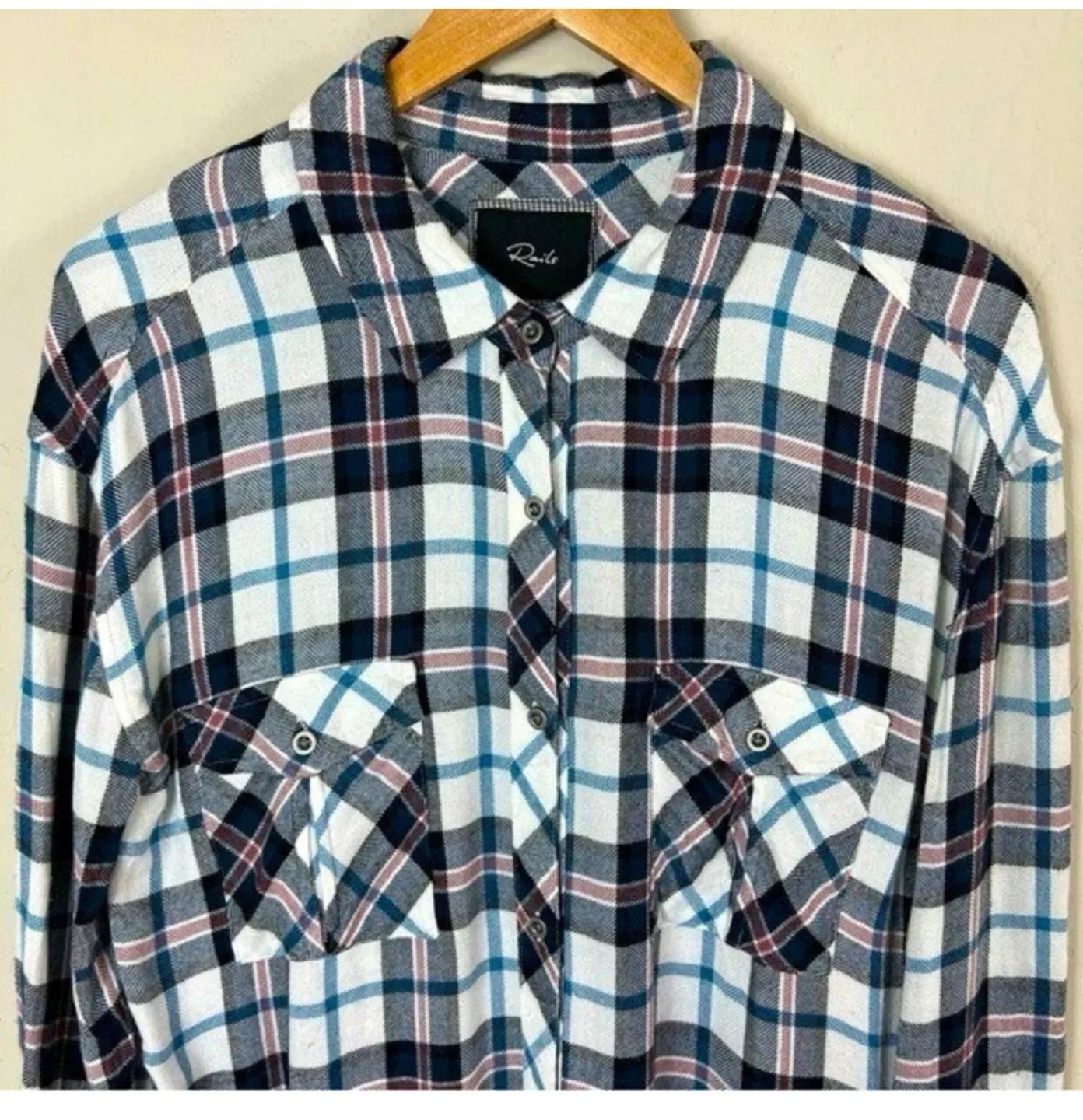 Rails x Free People Plaid Flannel Button Down Long Sleeve Shirt image indicator(2)