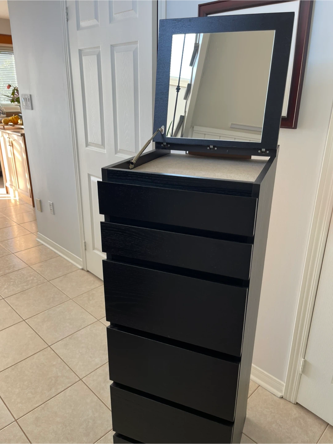 IKEA Tall Black Dresser with Mirror