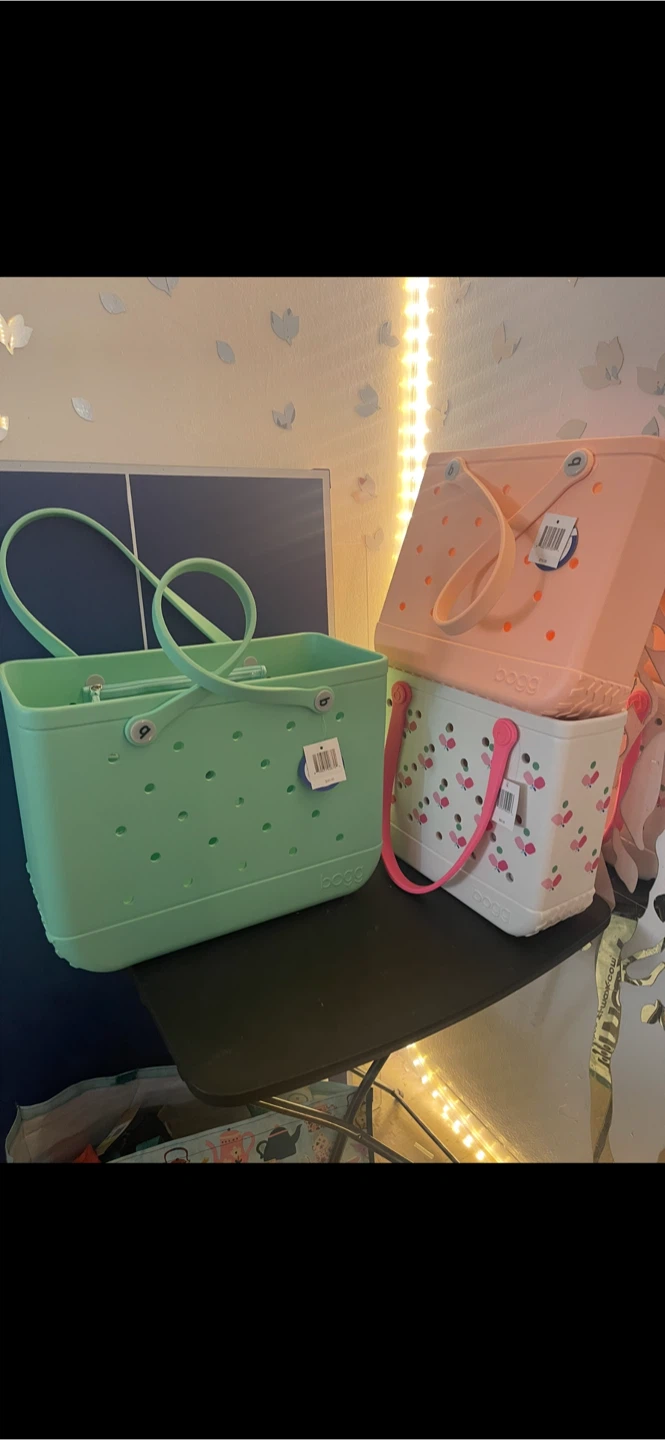 Bogg Bag - Beach Tote - Mint, Pink, Floral