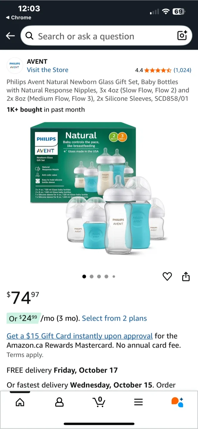 Philips Avent Newborn Glass Gift Set - New in Box image indicator(3)