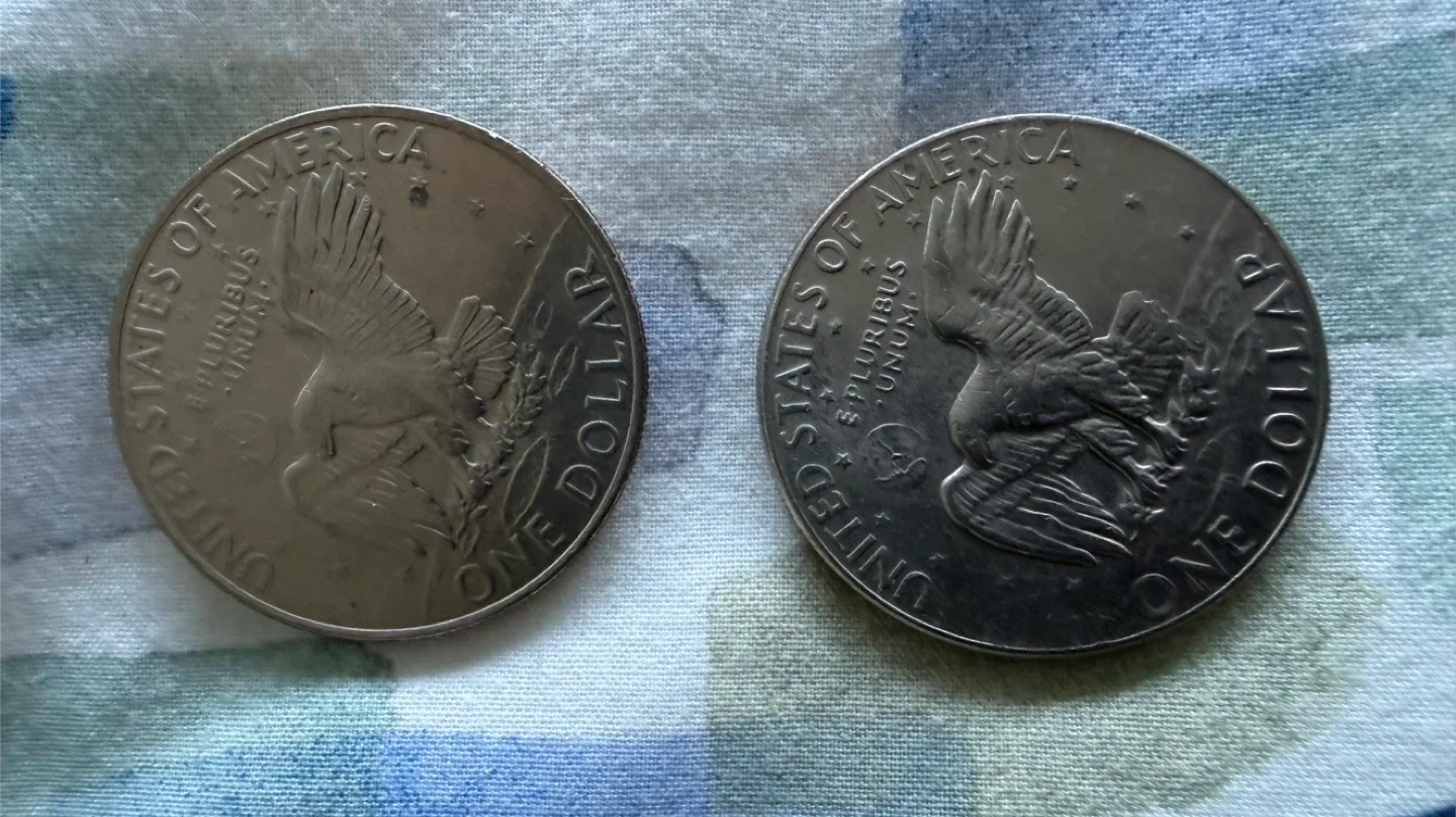 Two Eisenhower One Dollar Coins - 1972 & 1978 image indicator(3)