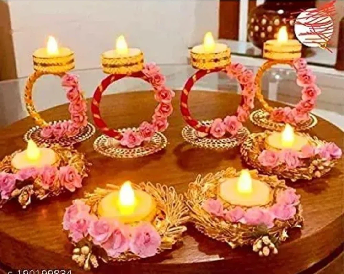 Decorative Candle Holders with Floral Accents