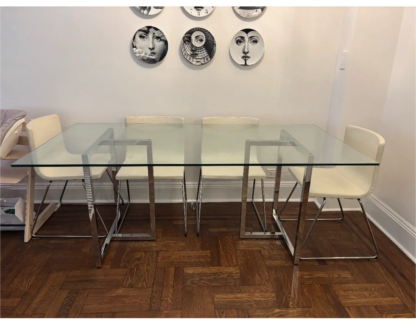 Glass Top Dining Table with 4 Chairs image indicator(2)