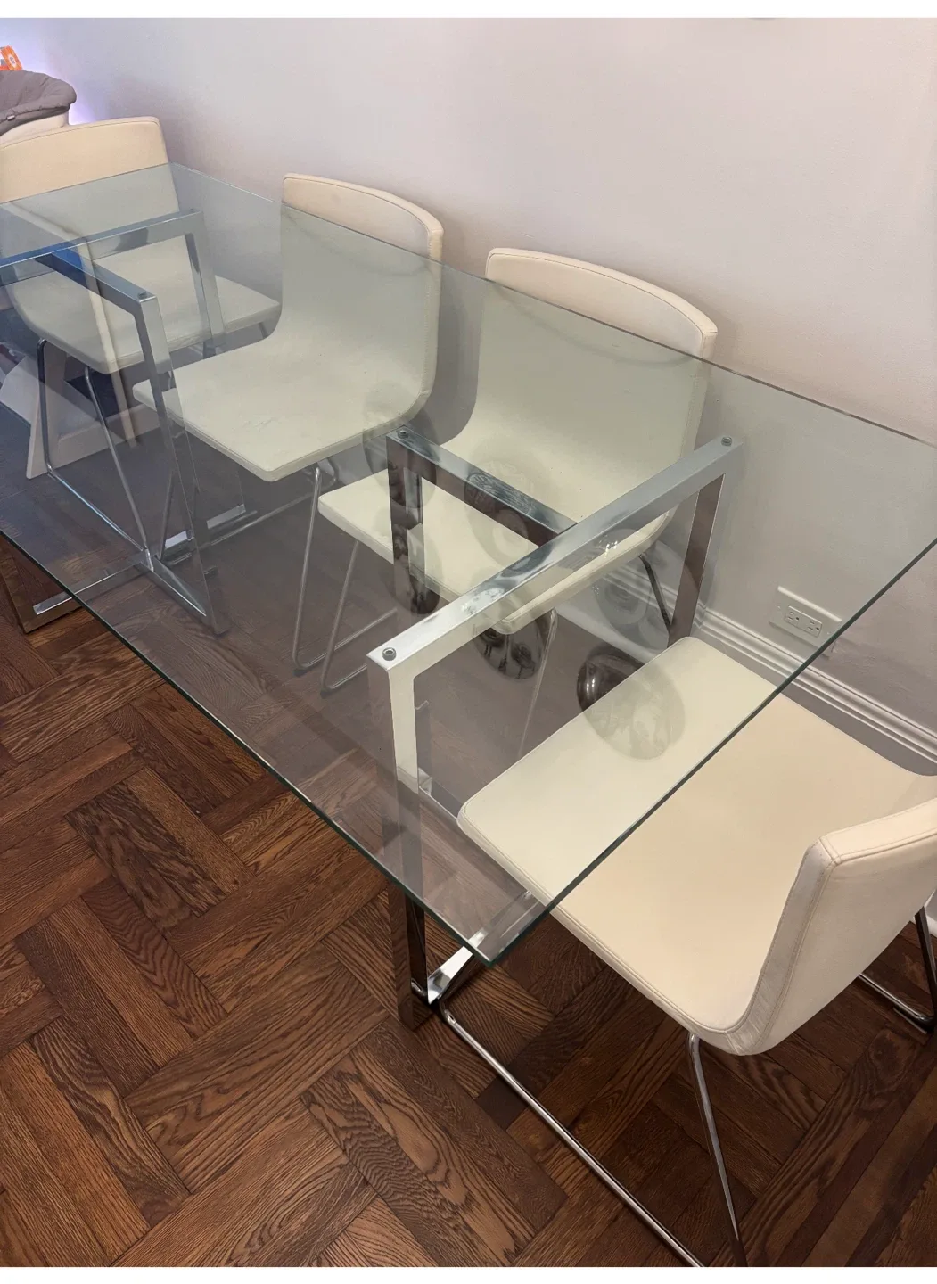 Glass Top Dining Table with 4 Chairs image indicator(3)