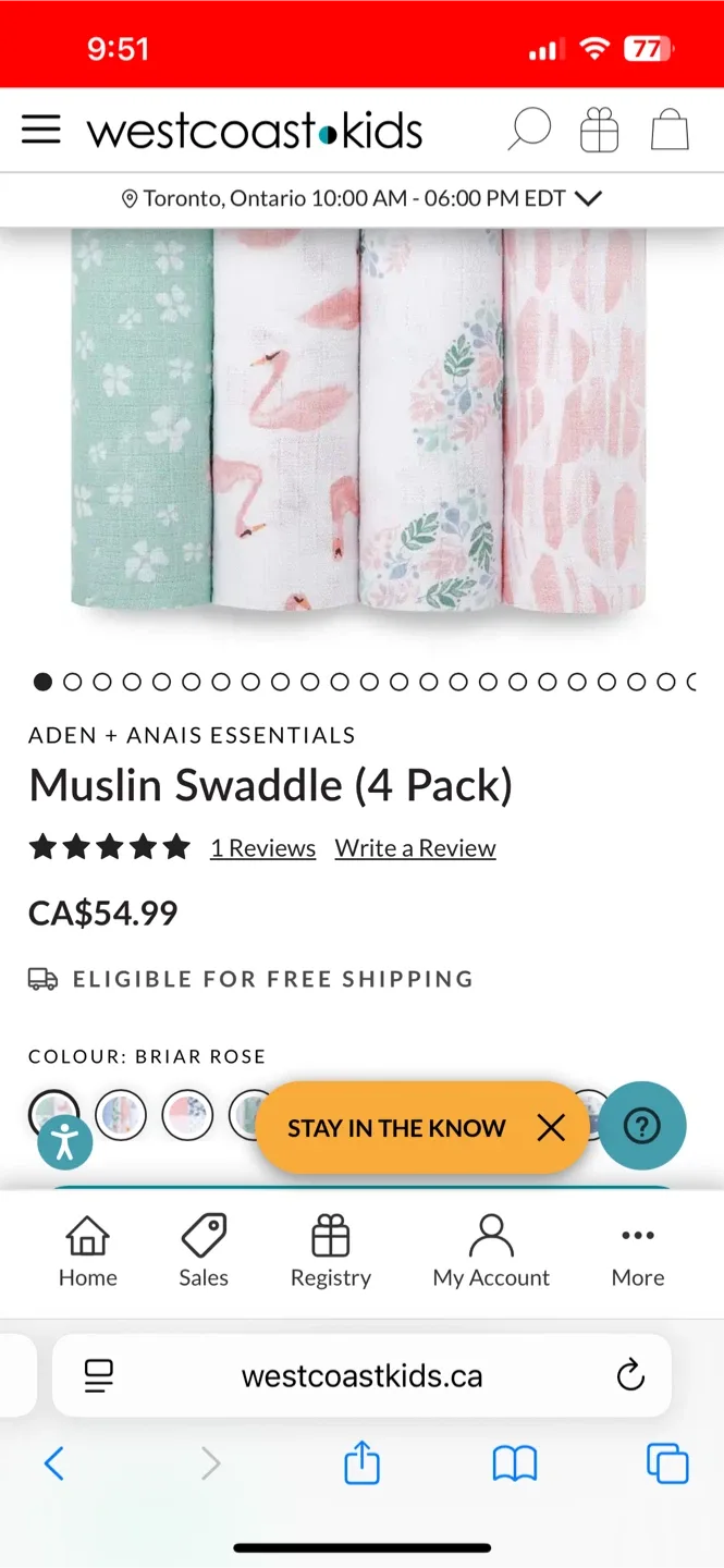 Aden + Anais Essentials Muslin Swaddle 4-Pack - Briar Rose image indicator(2)