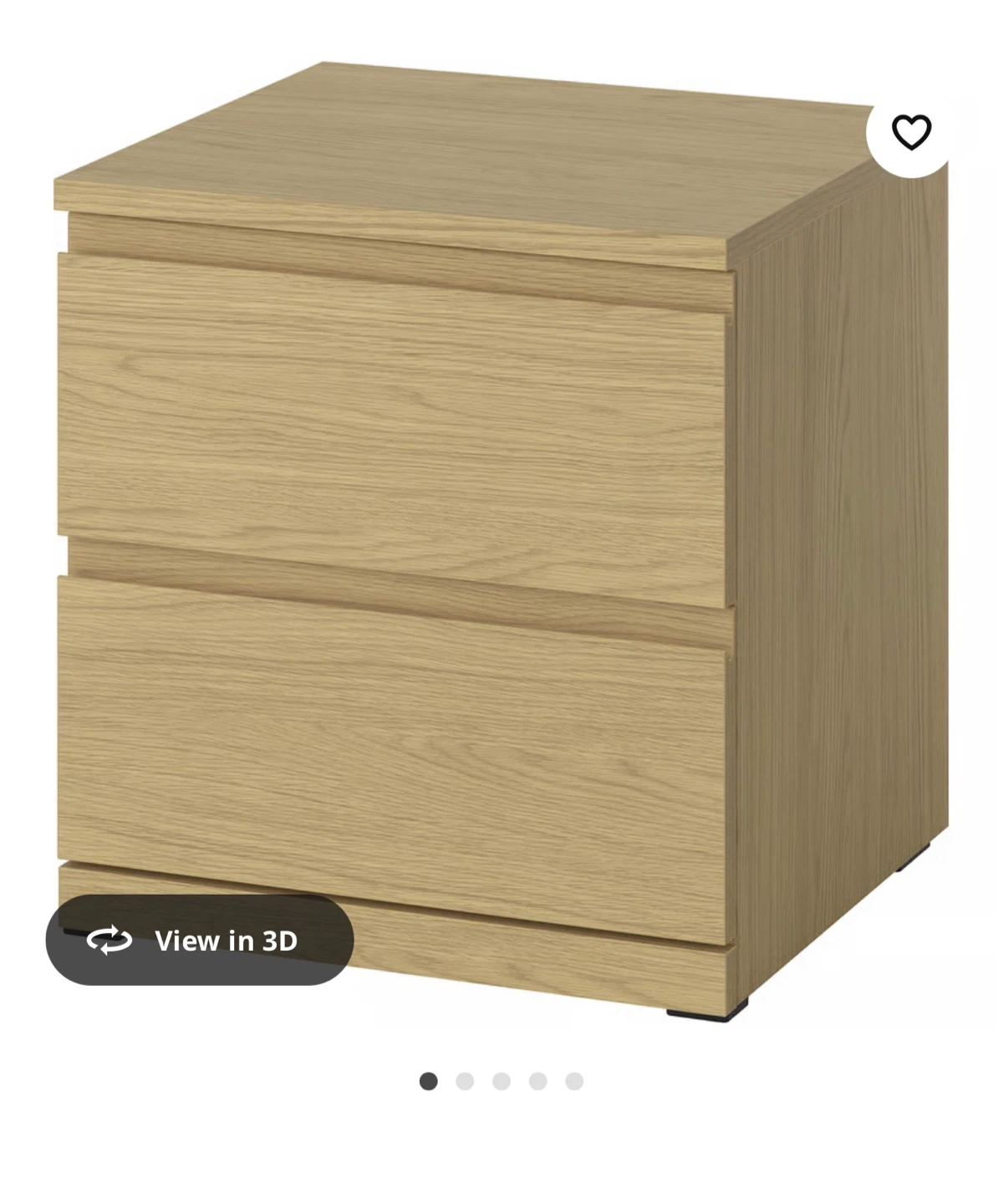 IKEA Hemnes 2-Drawer Nightstand - Light Brown