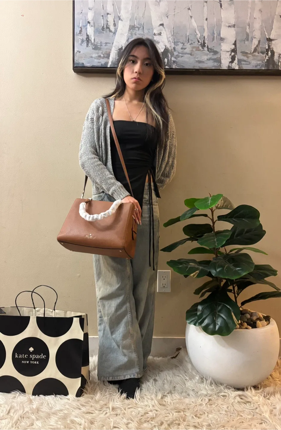 Kate Spade Brown Leather Satchel image indicator(2)